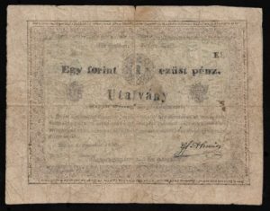 Almásy 1 forint 1849 korabeli hamisítvány VG