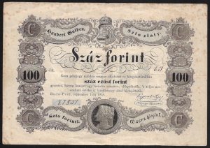 Kossuth 100 forint 1848 F+